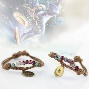 Scorpio Zodiac Charm Ceramic Beaded Rope Bracelet